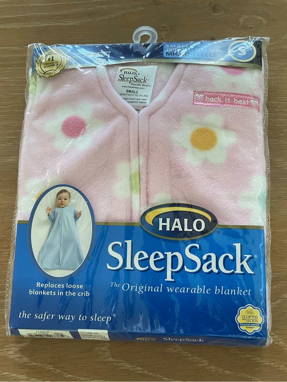 Halo Pink Floral Fleece SleepSack Wearable Blanket with Daisy Print